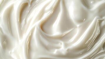 Luminous cream swirls, a smooth and inviting texture that radiates soft light and promises rich moisture, perfect for skincare projects. photo