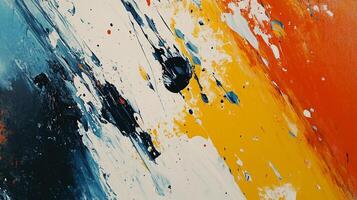 Vibrant streaks of paint form an abstract design, bursting with energy and color, capturing the eye with its dynamic composition. photo