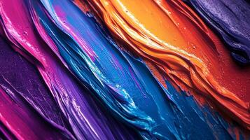 Colorful texture with diagonal stripes of paint creating depth and dimension, perfect for adding vibrant touch to any creative project. photo