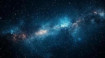 Deep space vista of a starry nebula, a cosmic ocean shimmering with starlight and otherworldly beauty. Celestial wonder and mysteries await. photo