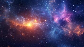 A stunning nebula with vibrant colors and countless stars, showcasing the vast beauty and complexity of the cosmos in outer space. photo