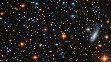 A stunning view of a multitude of stars across the cosmos and multiple distant galaxies captured from deep space observation. photo