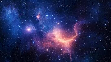 Celestial canvas of stars and nebulae, with cosmic dust clouds creating a stunning visual spectacle. A universe of endless wonders. photo