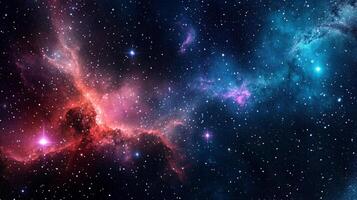 A captivating image of a colorful nebula in space, speckled with stars, evokes a sense of cosmic wonder and infinite possibilities. photo