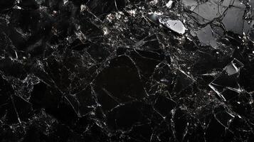 Striking black marble texture with white veining. Luxurious and sophisticated surface design, perfect for elegant applications. photo
