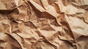 Textured paper, showing various levels of crumpled and folded shapes of the material. A light source highlights different creases. photo
