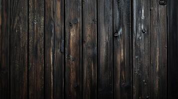 Dark wooden planks create a rich, textured background. The deep brown and black tones add depth and a rustic charm. Grain visible. photo