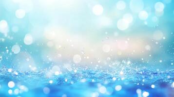 Ocean waves glisten in sunlight, creating bokeh. Gentle waves, bright light, and water droplets capture a sense of serenity, movement, and purity. photo