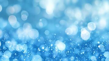A serene tableau of light blue bokeh, featuring radiant orbs and scattered motes, evoking a dreamy and ethereal ambience. photo