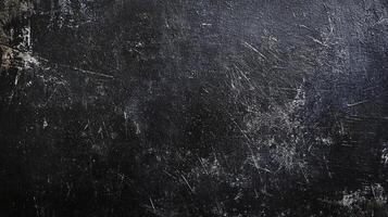 Striking black background with weathered texture and scratches, revealing subtle signs of wear and age. Perfect for gritty designs. photo