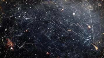 Distressed surface texture showing scratches and small dots against a dark background, creating a sense of age and wear photo