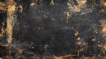 Distressed grunge background with black paint peeling and worn texture creating a raw, aged aesthetic perfect for adding depth and character. photo