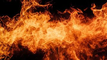 Abstract fiery orange blaze against a dark backdrop showcasing intense heat and dynamic energy. A symbol of power and transformation. photo