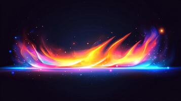 Vibrant energy bursts, a dynamic display of light and color. Fiery hues meet cool tones in an exciting and colorful display. photo