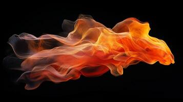 Abstract fiery cloud against a dark backdrop. An ethereal dance of color and form creates a sense of depth and movement in this digital artwork. photo