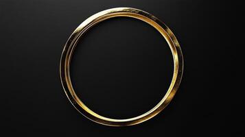 Elegant golden rings with textured surface set against a dark background, evoking luxury and design sophistication. photo