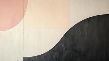 An artistic composition featuring soft color blocks that create an abstract design, invoking feelings of warmth and comfort, perfect for modern decor. photo