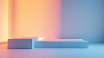This abstract space combines contrasting colors, creating visual interest and depth, perfect for artistic expression and representing the complexity of human emotions. photo