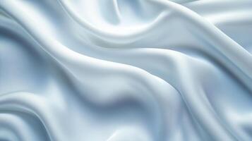 A pristine white satin fabric featuring luxurious folds and curves, creating an ethereal and smooth surface that conveys beauty and elegance in a minimalist style. photo