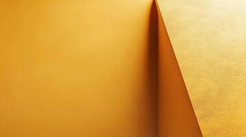 A close-up of a beautifully textured yellow wall, capturing the warmth and vibrancy, with shadows enhancing the visual appeal and depth. photo