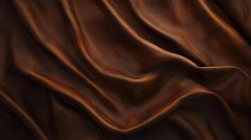 Abstract image featuring soft, flowing fabric in rich brown tones, evoking elegance, luxury, and warm textures through its dynamic folds. photo