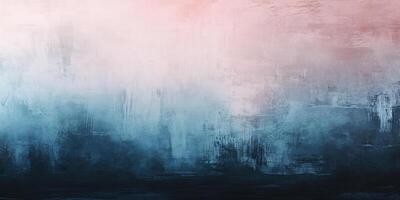 Abstract artwork featuring a blend of soft pink and dark blue shades, creating a subtle and atmospheric gradient. photo