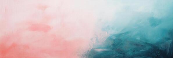 Subtle blend of soft pink and teal tones creating an abstract background with an airy, calming feel, resembling gentle watercolor textures. photo
