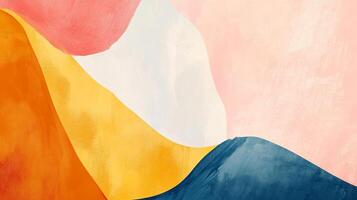 Abstract composition with flowing shapes creating a soothing and modern artistic expression, offering a visual experience of smooth movement. photo