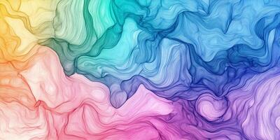 Abstract rendering with blended colors flowing in curving lines creating depth and visual interest. Evokes fluidity and organic movement. photo