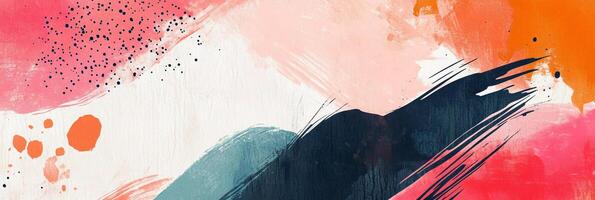 Abstract expressionism with flowing brushstrokes and vibrant colors, creating a dynamic composition. photo