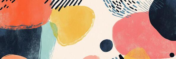 Abstract composition with colorful shapes and lines, creating a playful and artistic design. Modern and vibrant artwork style. photo