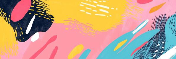 Vibrant abstract artwork featuring a playful mix of colors and textures, creating a visually engaging composition that evokes creativity. photo