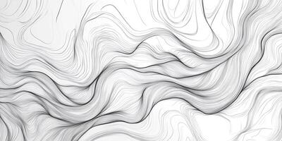 Abstract topography visualization of swirling, flowing lines. Monochromatic, elegant background pattern for digital design and modern aesthetics. photo