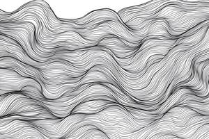 Abstract wave pattern artwork featuring numerous undulating lines creating a visually dynamic and fluid movement in monochrome style. photo