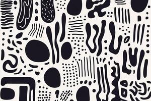 Abstract monochrome pattern with geometric and organic shapes. Modern art design creating a dynamic, artistic backdrop. photo