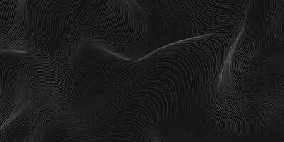 Abstract monochrome background with undulating, fine line patterns creating a dynamic, flowing visual texture with a subtle, dark aesthetic. photo