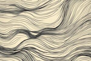 Abstract artwork featuring fluid black lines in harmonious arrangement against a plain light background, suggesting gentle movement. photo