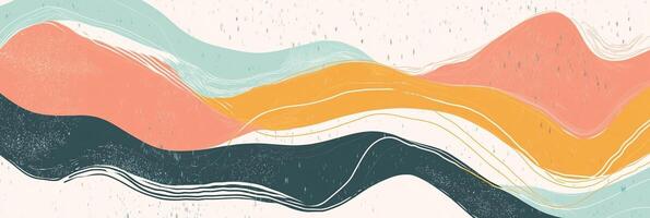Abstract waves of color create a calming, flowing design, perfect for backgrounds or artistic projects, with pastel and neutral tones. photo