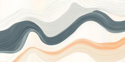 Abstract wavy lines create a serene composition with a muted color palette, perfect for backgrounds or minimalist artwork. photo