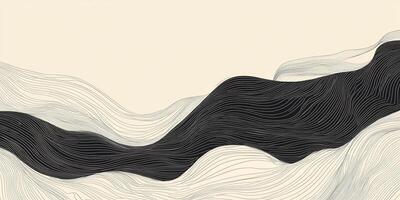 Abstract monochrome artwork featuring stylized, flowing lines suggesting organic forms against a light backdrop. photo