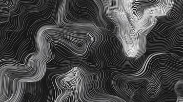 Abstract black and white background of wavy, flowing lines creating a mesmerizing and dynamic visual texture and graphic design. photo