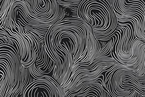 Abstract swirling lines create a dynamic, textured pattern with a bold contrast between black background and flowing white lines. photo