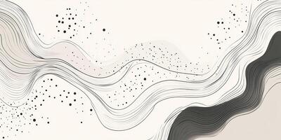 Abstract wavy lines and scattered dot pattern evoke a sense of motion, flow, and natural harmony. The gentle curves create soothing design. photo