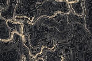 Abstract topographic map design featuring contour lines in shades of tan against a dark backdrop, creating a sense of depth and dimension. photo