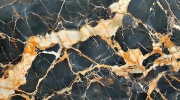 Intricate patterns emerge within dark stone, showcasing a beautiful interplay of textures and contrasting colors that mimic natural formations. photo