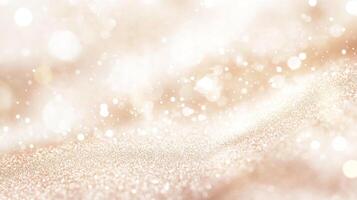 Elegant bokeh background featuring light golden glitter and bokeh lights for a festive and celebratory aesthetic. Soft and dreamy feel. photo