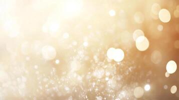 Radiant golden bokeh lights create a luminous and festive ambiance. The blurred effect adds a touch of magic and celebratory elegance. photo