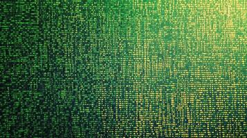 Abstract green and yellow patterned background suggesting digital code or pixelated texture with subtle variations in color and light. photo