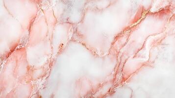 Elegant pink marble texture with shimmering gold veins, creating a luxurious and sophisticated aesthetic. A timeless surface pattern. photo