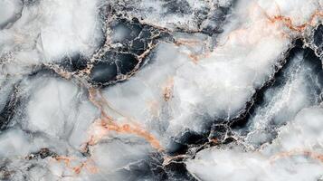 Elegant marble slab featuring intricate veining in shades of white, gray, and hints of bronze, creating a luxurious and sophisticated aesthetic. photo